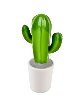 Kaktus Deko-Objekt Porzellan 15cm grün-weiss